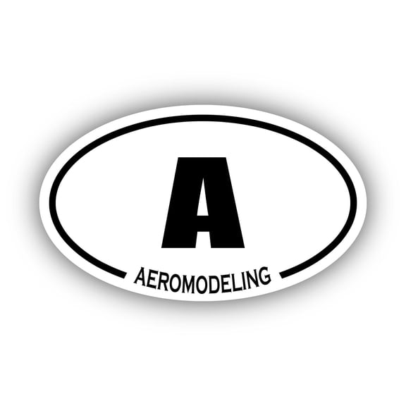 Aeromodeling A Oval Bumper Sticker 3M Vinyl Decal 3 in x 5 in
