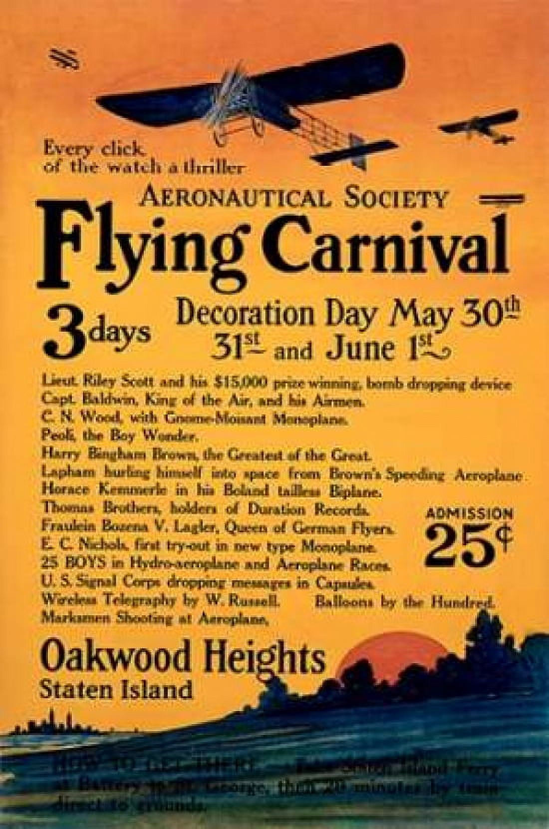 Aeronautical Society Flying Carnival Canvas Art - Unknown (24 x 36)