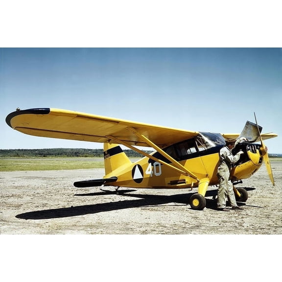 Aeronca Civil Air Patrol Aircraft Maine - 24x36 Inch Laminated Aviation Poster - Stunning Detail and Bold Colors