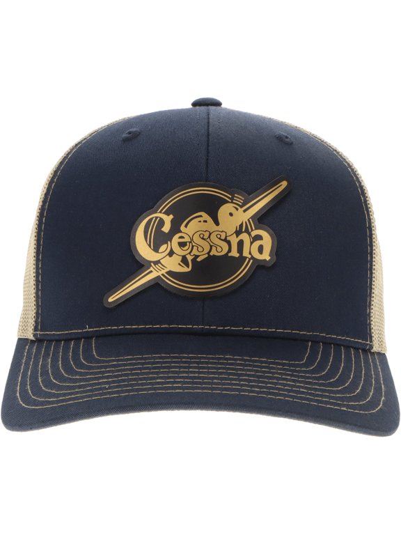 Cessna 40's Logo Trucker Hat, Navy/Khaki