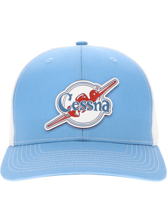 Cessna 40's Logo Trucker Hat, Columbia Blue/White