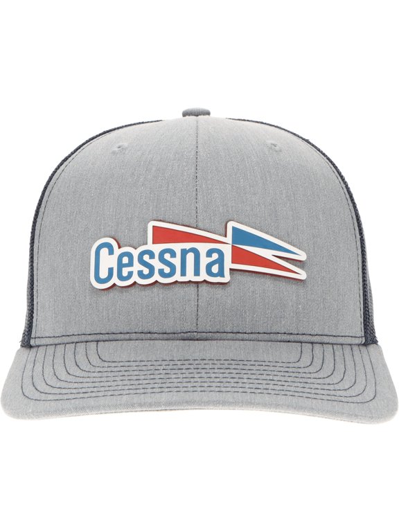 Cessna 70's Logo Trucker Hat, Heather Grey/Navy