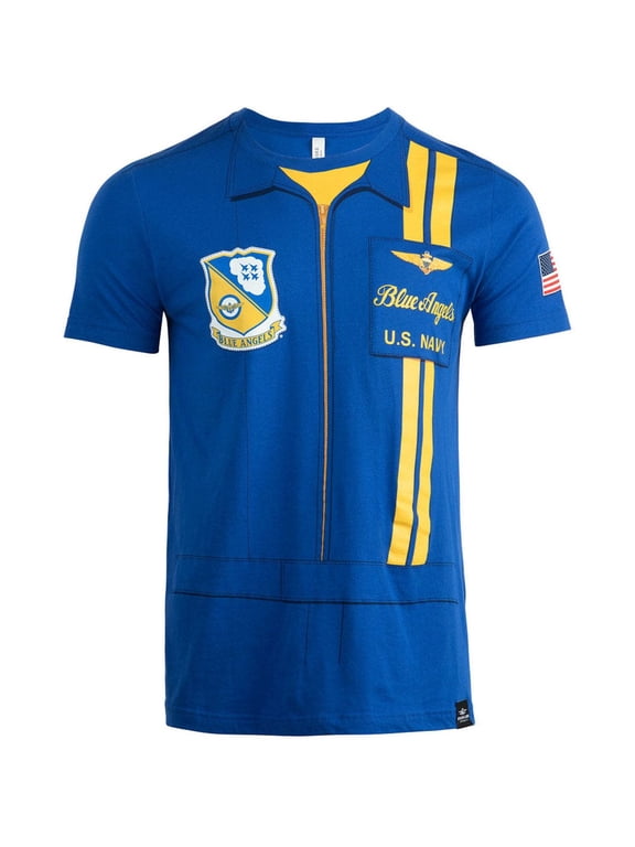 Kids U.S. Navy Blue Angels Flight Suit T-Shirt, Royal Blue