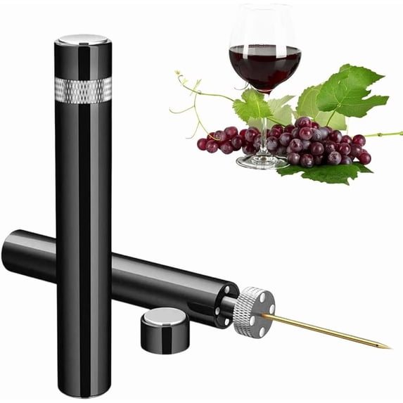 Aeropop Wine Opener, Portable Wine Opener Pocket Air Pressure Pump Wine Bottle Opener, Needle Type Bottle Opener for Travel Home Restaurant Party Silver