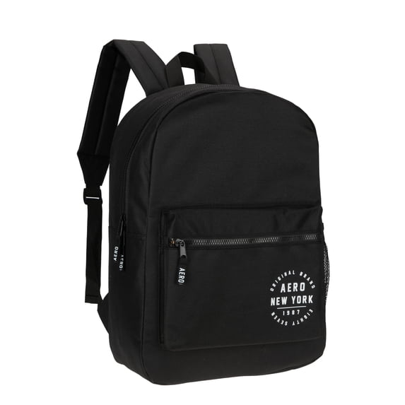 Aeropostale Backpack for School, College, and Travel, Water Resistant Bookbag Black Aero