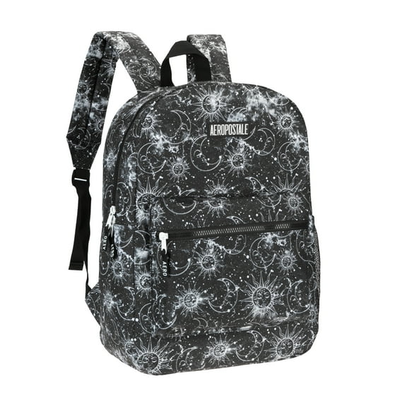 Aeropostale Backpack for School, College, and Travel Water Resistant Bookbag Black Astro