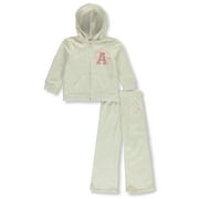 AEROPOSTALE Girls' 2-Piece Fleece Hoodie Pants Set Outfit Color: oatmeal Size: 4