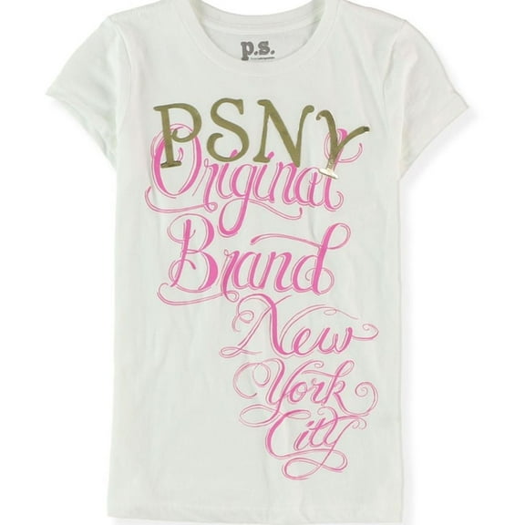 Aeropostale Girls Original Brand New York City Graphic T-Shirt, White, 4