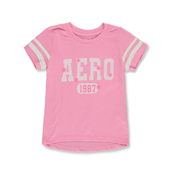 Aeropostale Girls' Varsity Club T-Shirt Color: pink Size: 7 - 8