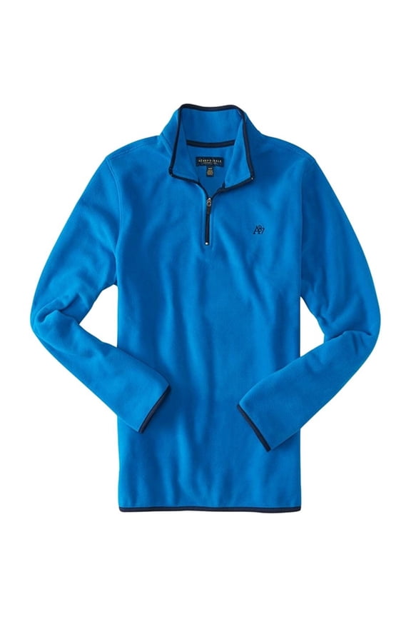 Aeropostale Mens 1/4 Zip Fleece Jacket, Blue, X-Small