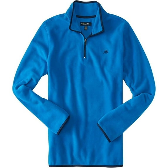 Aeropostale Mens 1/4 Zip Fleece Jacket, Blue, X-Small