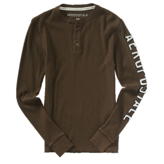 Aeropostale Mens Long Sleeve Henley T-Shirt