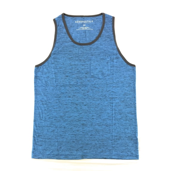Aeropostale Mens Pocket Tank Top Small Blue Marl 4011
