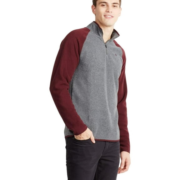 Aeropostale Mens Poly 1/4 Zip Fleece Jacket, Grey, X-Small