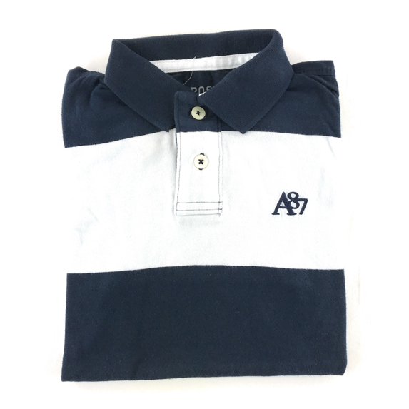 Aeropostale Mens Striped Polo Shirt X-Small Navy White 4146