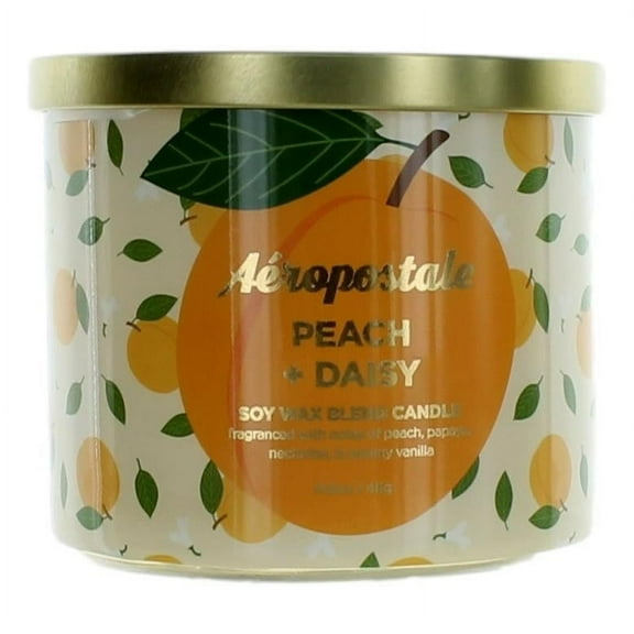 Aeropostale Peach and Daisy Candle Soy Wax Blend, 14.5 oz