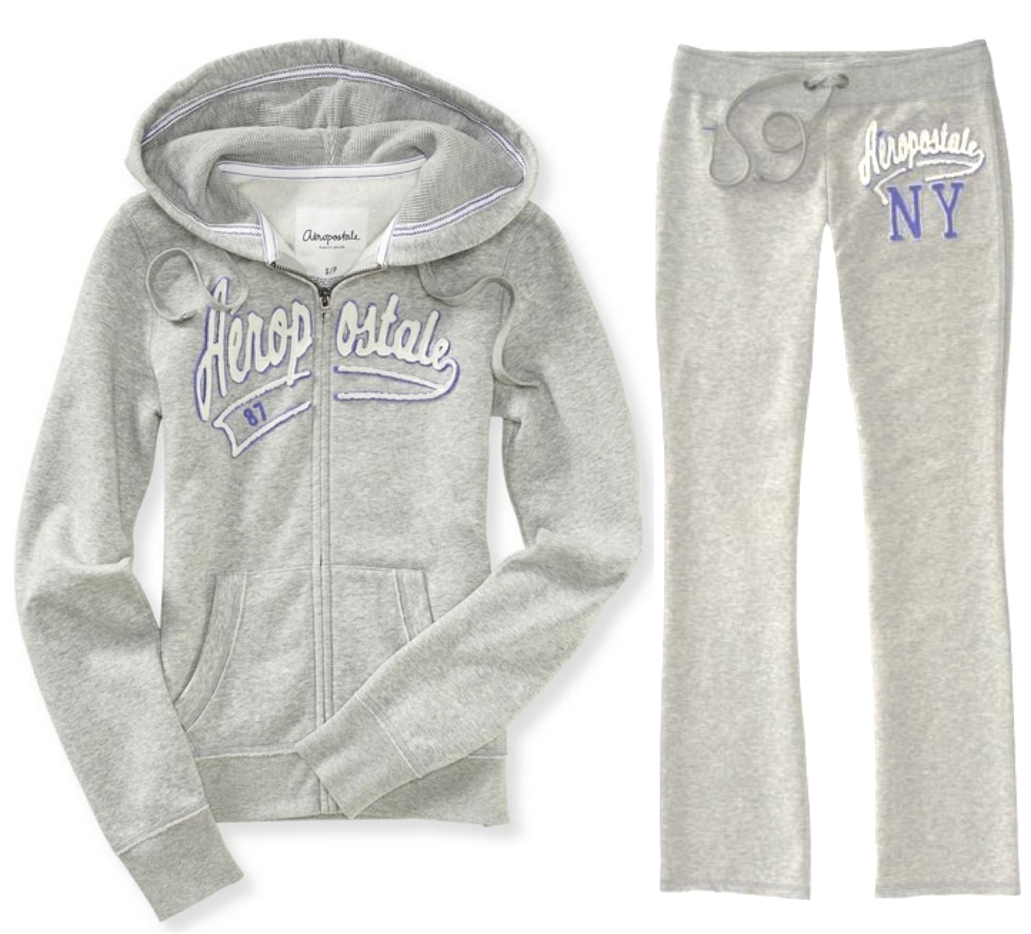 Aeropostale Women's Hoodie and Sweat Pants Set Script Logo