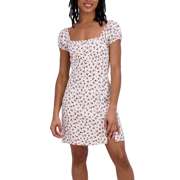 Aeropostale Women s Square Neck Cherry Print Mini Dress   Fully Lined Ruffle Dress, Size Large