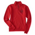 thumbnail image 1 of Aeropostale Womens 1/4 Zip Logo Sweatshirt, Red, X-Small, 1 of 1