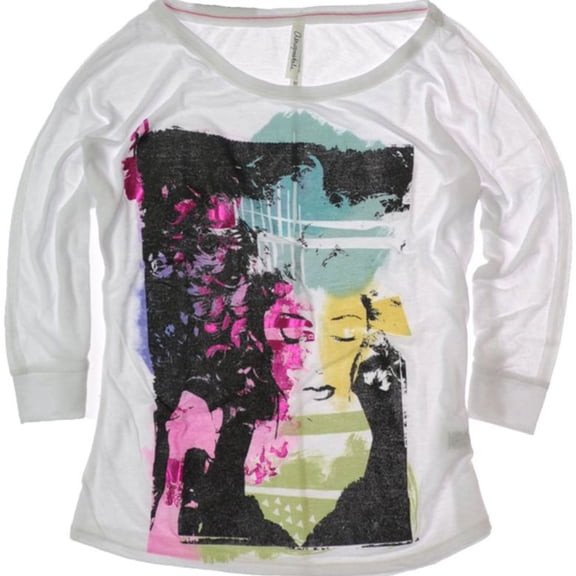 Aeropostale Womens 3/4 Sleeve Dream Images Dolman Crew Graphic T-Shirt, White, Juniors, X-Small