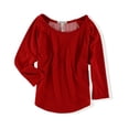 thumbnail image 1 of Aeropostale Womens 3/4 Sleeve Hybrid Embellished T-Shirt, Red, Juniors, Medium, 1 of 1