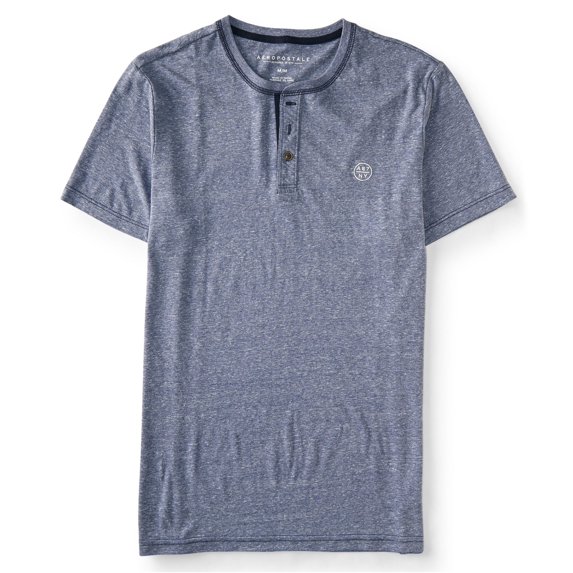 Aeropostale Womens A87 NY Henley Shirt, Blue, X-Small