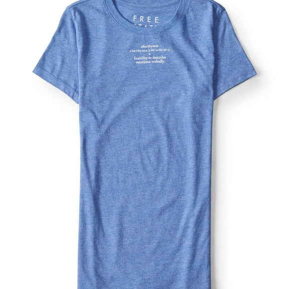 Aeropostale Womens Alexithymia Basic T-Shirt, Blue, Juniors, Small