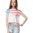 thumbnail image 1 of Aeropostale Womens American Flag Graphic T-Shirt, White, Juniors, Small, 1 of 3
