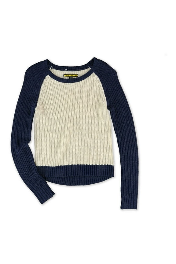 Aeropostale Womens Baseball Popover Pullover Sweater, Off-White, X-Small