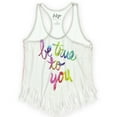 thumbnail image 1 of Aeropostale Womens Be Tru Fringed Tank Top, White, Juniors, Small, 1 of 2