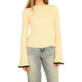 thumbnail image 1 of Aeropostale Womens Bell Sleeve Pullover Sweater, Off-White, Juniors, Medium, 1 of 5
