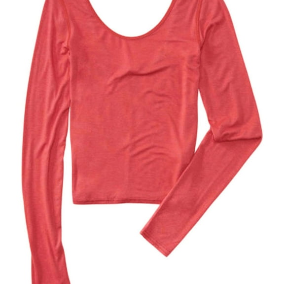 Aeropostale Womens Bodycon Basic T-Shirt, Orange, Juniors, Medium