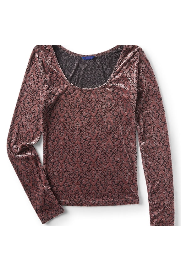 Aeropostale Womens Burnout Basic T-Shirt, Pink, Juniors, Medium