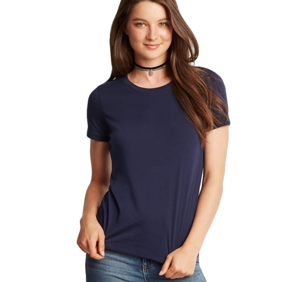 Aeropostale Womens Burnout SS Basic T-Shirt, Blue, Juniors, X-Small