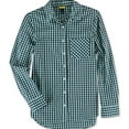 thumbnail image 1 of Aeropostale Womens Checkered Button Up Shirt, Blue, Juniors, X-Small, 1 of 1