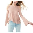 thumbnail image 1 of Aeropostale Womens Cold Shoulder Knit Blouse, Pink, Juniors, Medium, 1 of 2