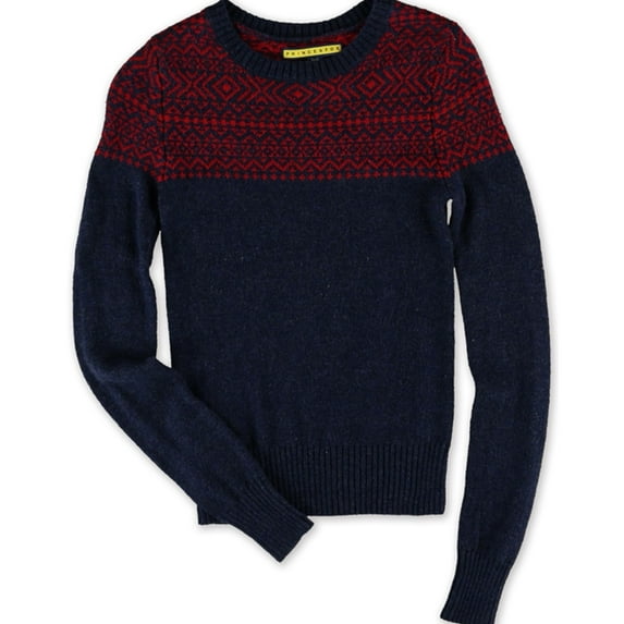 Aeropostale Womens Colorblock Knit Sweater, Blue, Juniors, X-Small