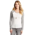 thumbnail image 1 of Aeropostale Womens Contrast Raglan Basic T-Shirt, Off-White, Juniors, Small, 1 of 1