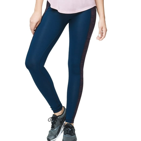 Aeropostale Womens Contrast Space-dye Yoga Pants, Blue, Juniors, Small