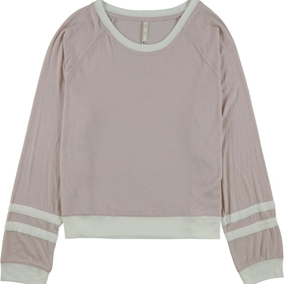 Aeropostale Womens Contrast Stripe Pullover Sweater, Pink, X-Large