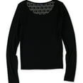 thumbnail image 1 of Aeropostale Womens Crochet Back Basic T-Shirt, Black, Juniors, Small, 1 of 1