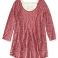 thumbnail image 1 of Aeropostale Womens Crochet-Back Embellished T-Shirt, Red, Juniors, Medium, 1 of 2