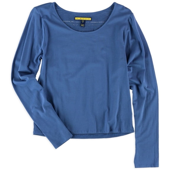 Aeropostale Womens Crochet Back LS Embellished T-Shirt, Blue, Juniors, Large