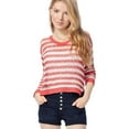 thumbnail image 1 of Aeropostale Womens Crochet Knit Sweater, Red, X-Large, 1 of 3