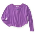 thumbnail image 1 of Aeropostale Womens Cropped Animal Print Knit Sweater, Purple, Juniors, Medium, 1 of 1