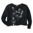 thumbnail image 1 of Aeropostale Womens Cropped Cut Off Wide Fit Sweatshirt, Black, Juniors, X-Large, 1 of 1