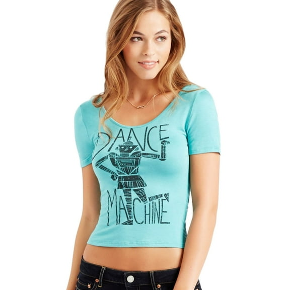 Aeropostale Womens Dance Machine Bodycon Graphic T-Shirt, Green, Juniors, Large