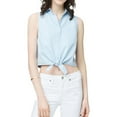 thumbnail image 1 of Aeropostale Womens Denim Button Up Shirt, Blue, Juniors, X-Large, 1 of 2