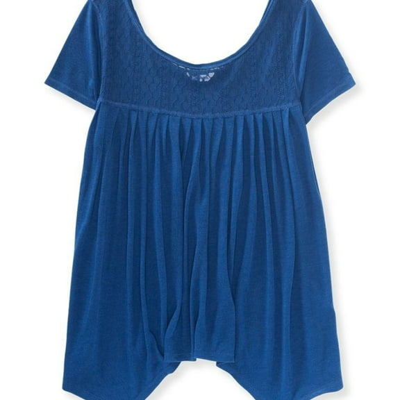 Aeropostale Womens Diamond Lace Knit Blouse, Blue, Juniors, Large