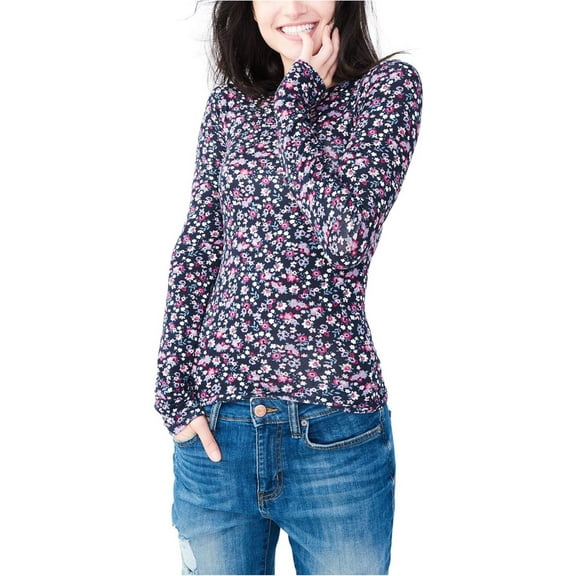 Aeropostale Womens Ditsy Layering Basic T-Shirt, Multicoloured, Small